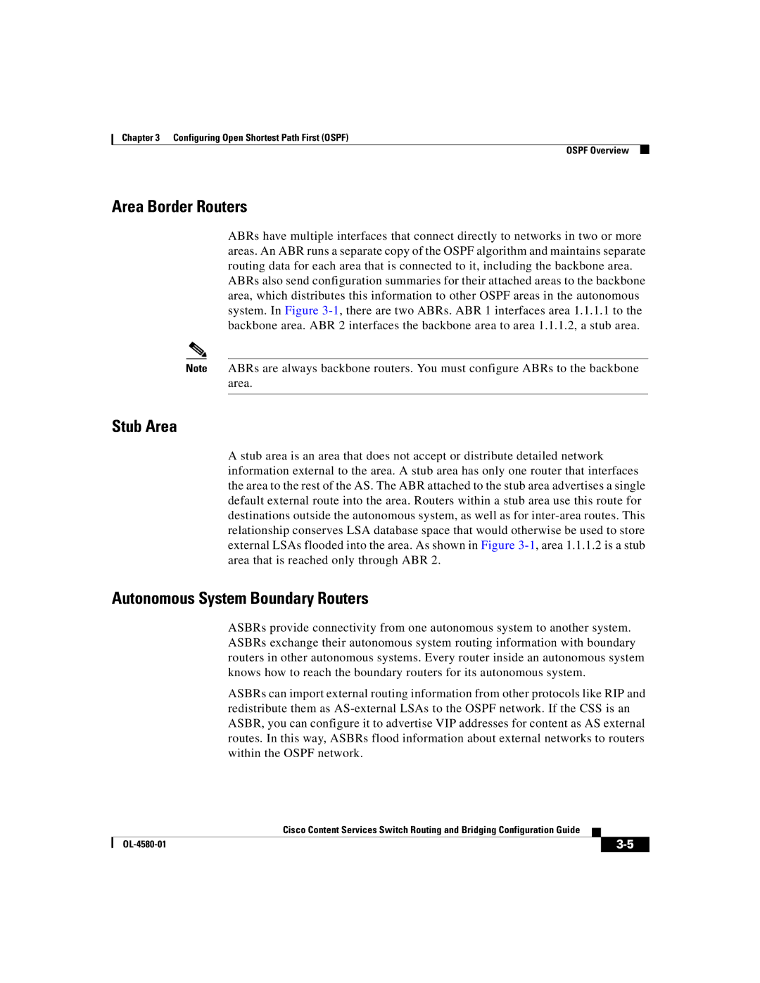 Cisco Systems OL-4580-01 manual Area Border Routers, Stub Area, Autonomous System Boundary Routers 