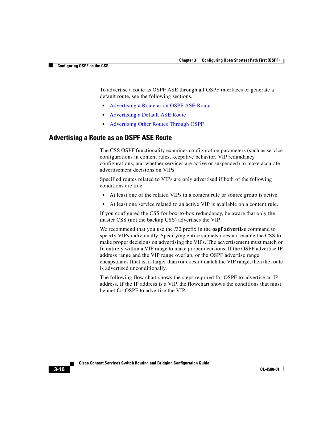 Cisco Systems OL-4580-01 manual Advertising a Route as an Ospf ASE Route 