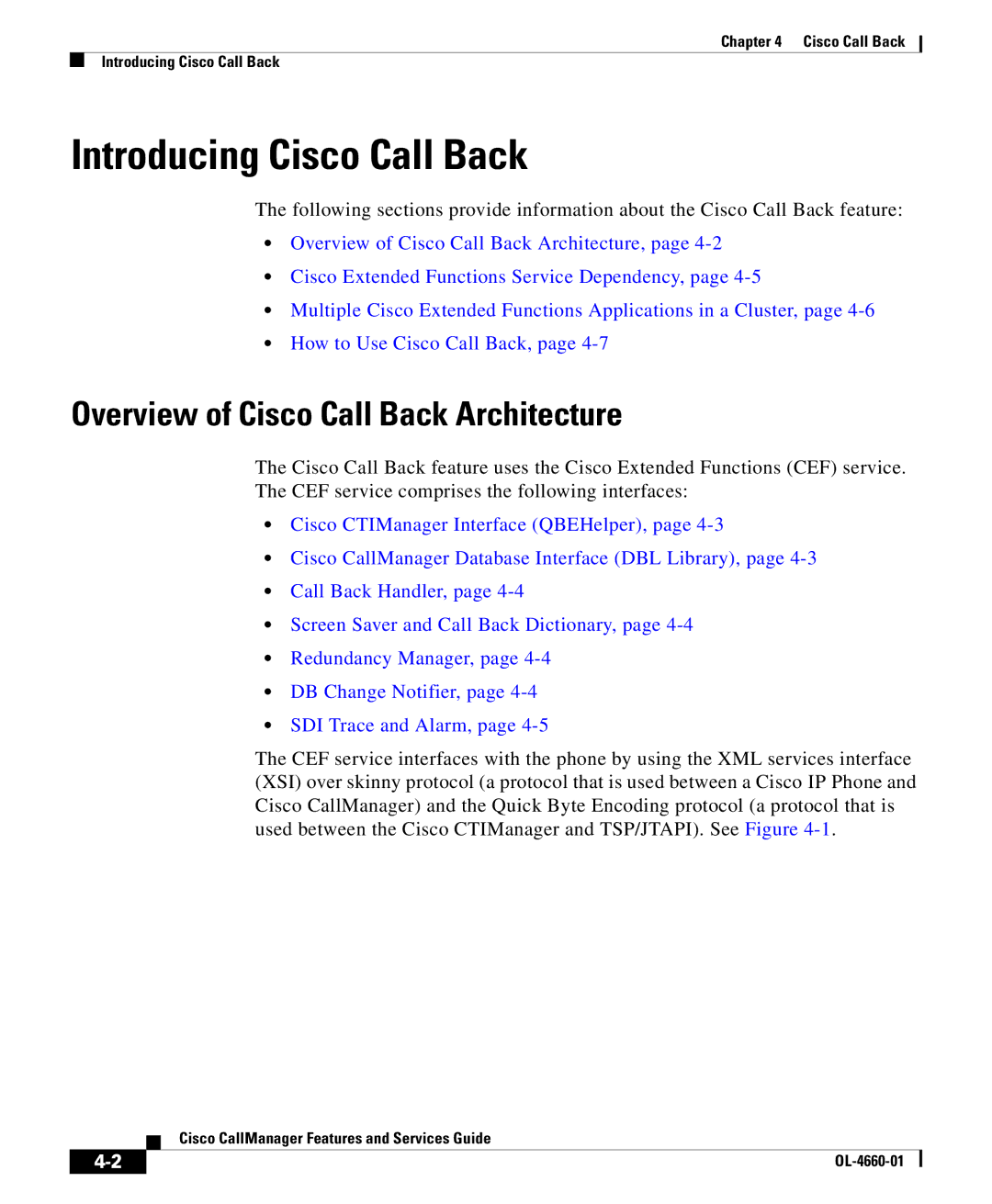 Cisco Systems OL-4660-01 manual Introducing Cisco Call Back, Overview of Cisco Call Back Architecture 