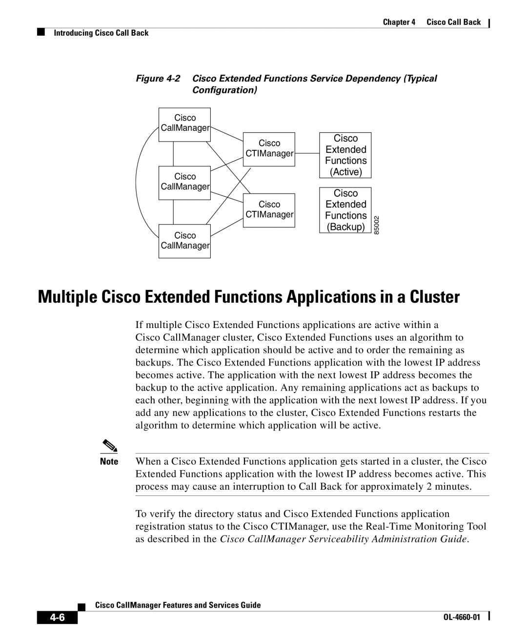 Cisco Systems OL-4660-01 manual Multiple Cisco Extended Functions Applications in a Cluster 