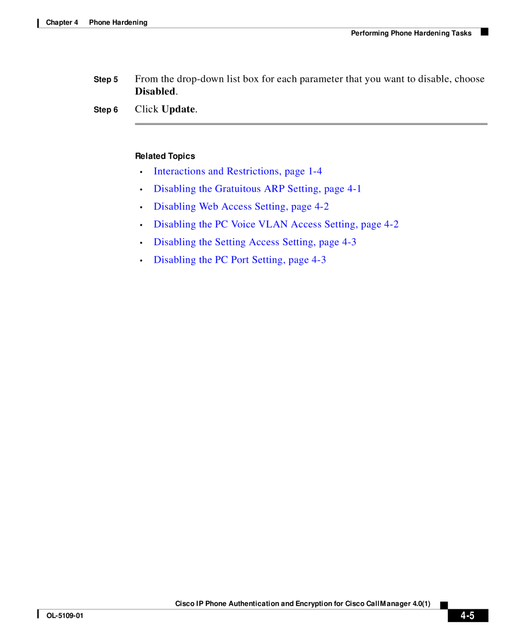 Cisco Systems OL-5109-01 manual Click Update 