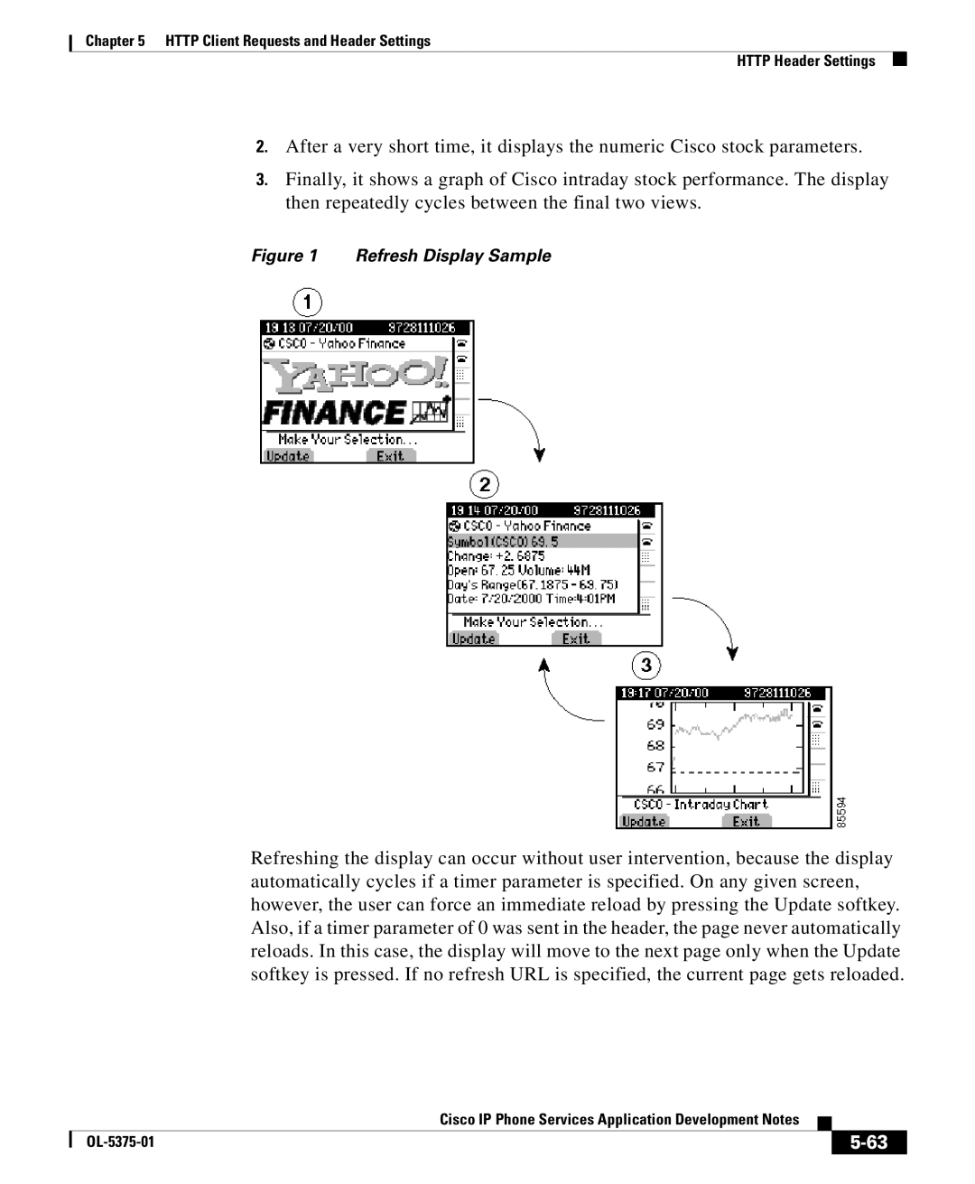 Cisco Systems OL-5375-01 manual Refresh Display Sample 