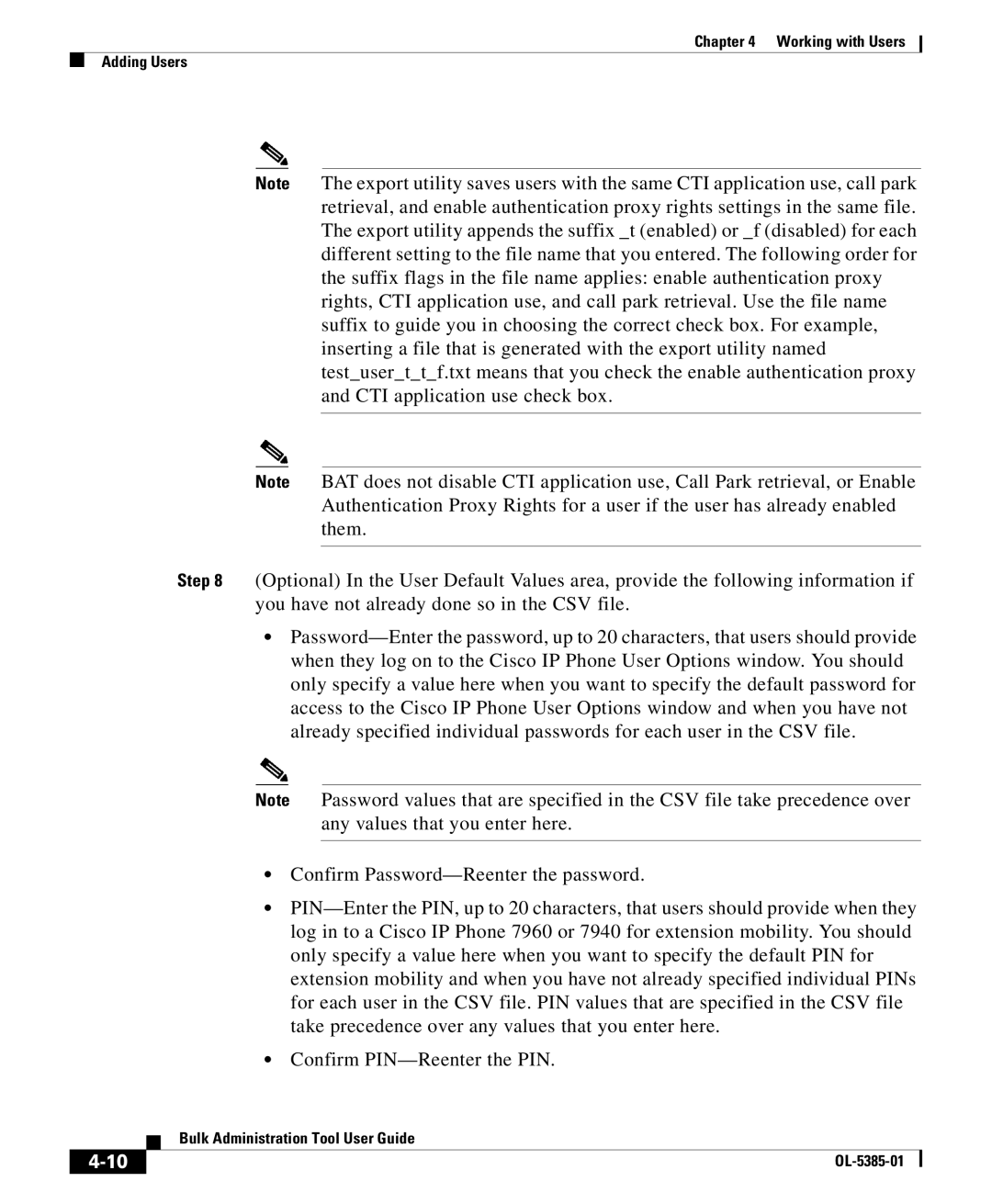 Cisco Systems OL-5385-01 manual Working with Users Adding Users 