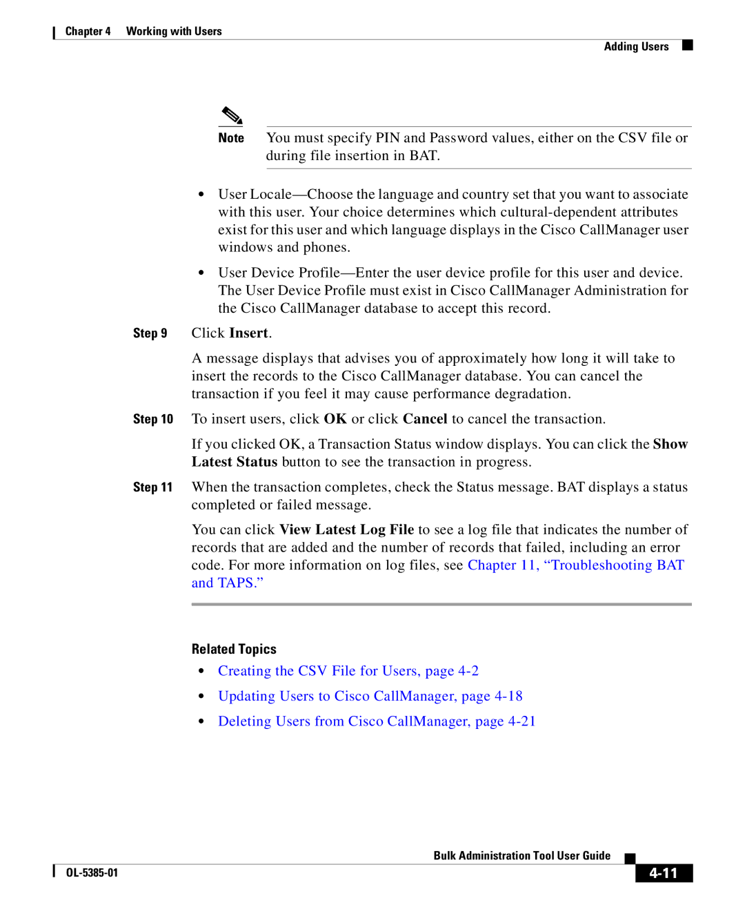 Cisco Systems OL-5385-01 manual Click Insert 