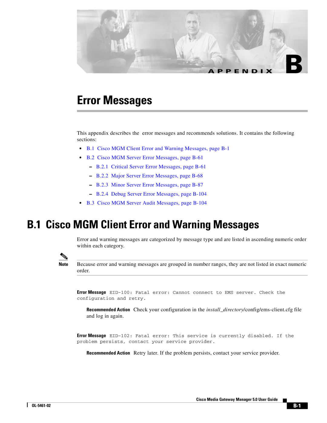 Cisco Systems OL-5461-02 appendix Error Messages 