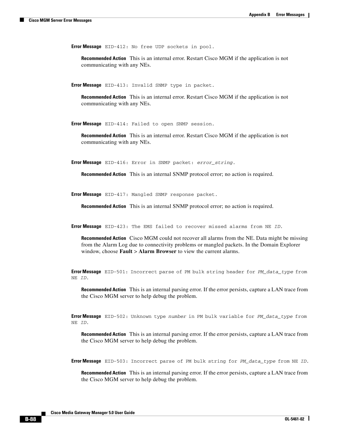 Cisco Systems OL-5461-02 appendix Error Message EID-412 No free UDP sockets in pool 