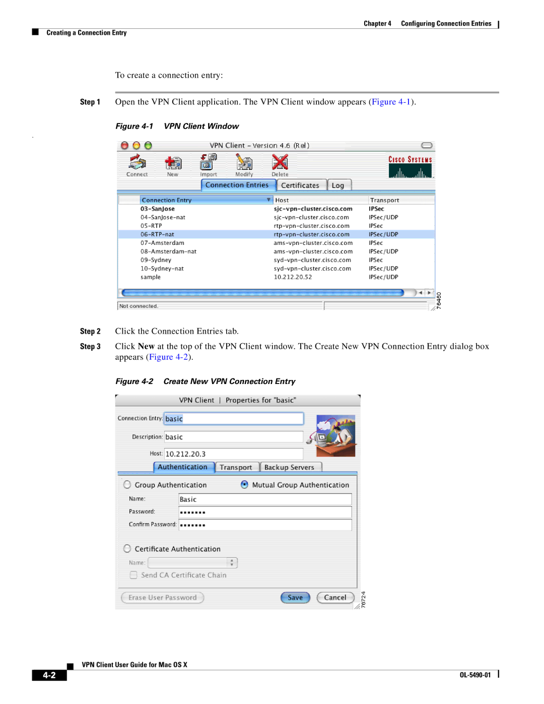 Cisco Systems OL-5490-01 manual VPN Client Window 