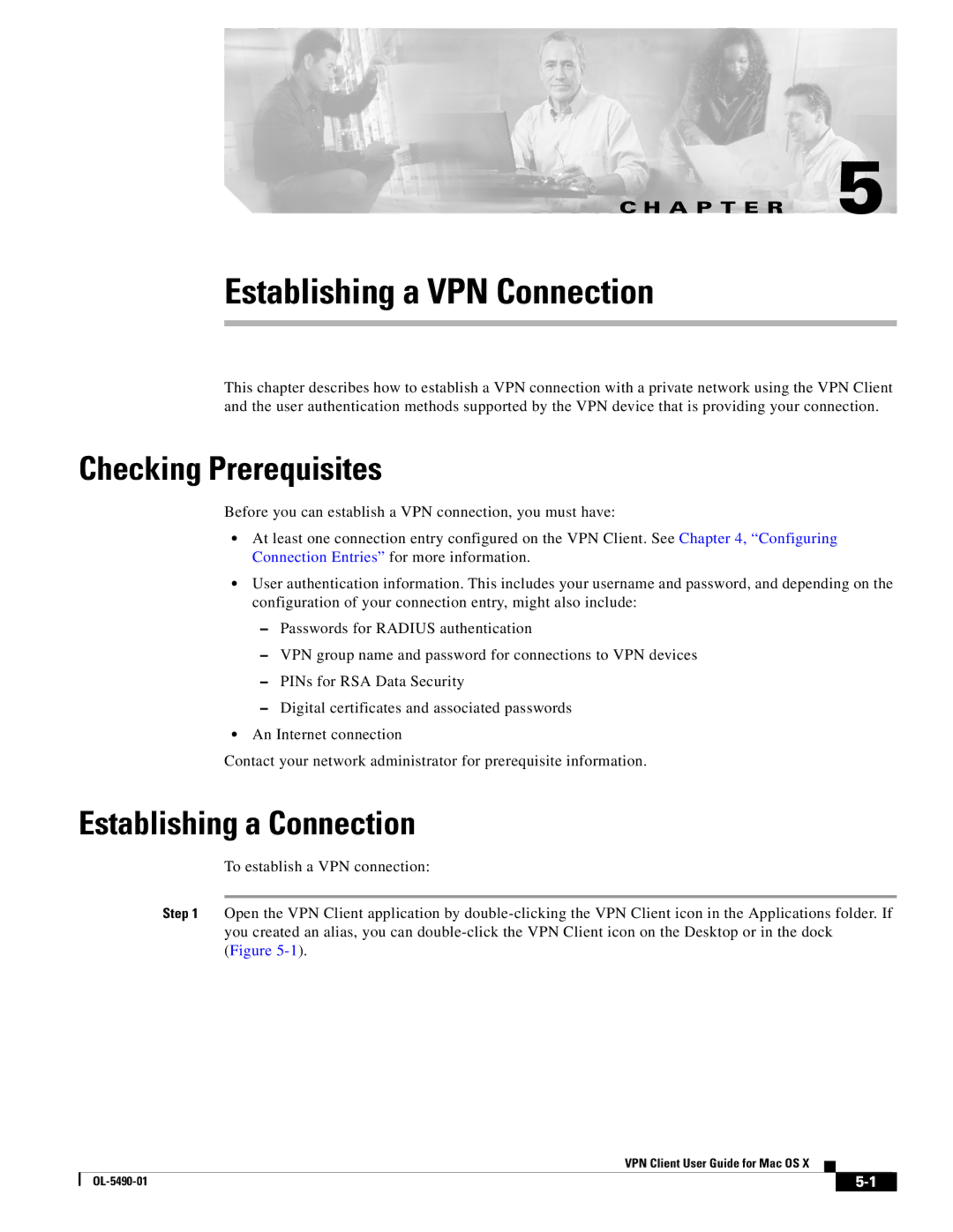 Cisco Systems OL-5490-01 manual Checking Prerequisites, Establishing a Connection 