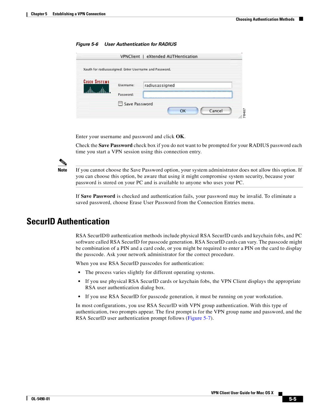 Cisco Systems OL-5490-01 manual SecurID Authentication, User Authentication for Radius 