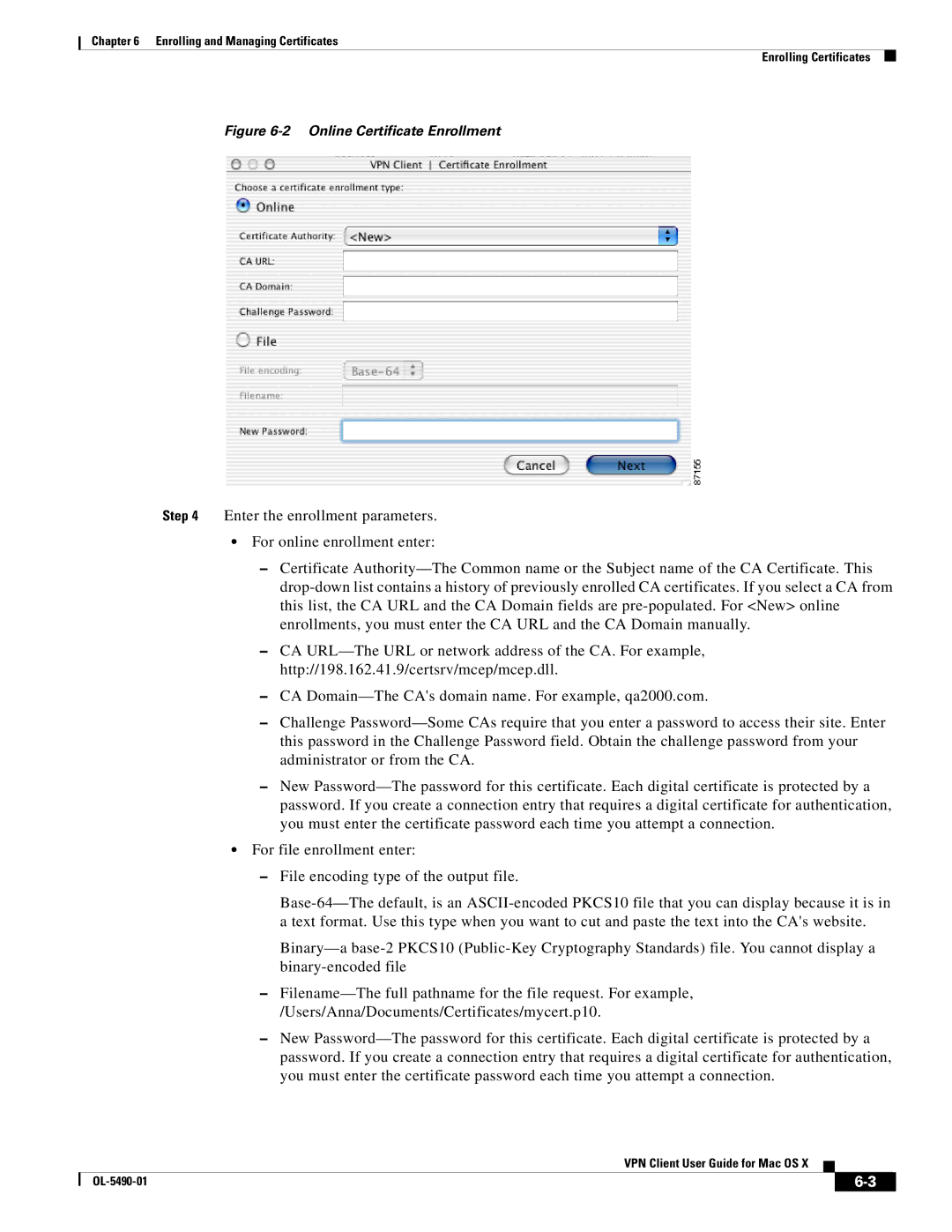 Cisco Systems OL-5490-01 manual Online Certificate Enrollment 