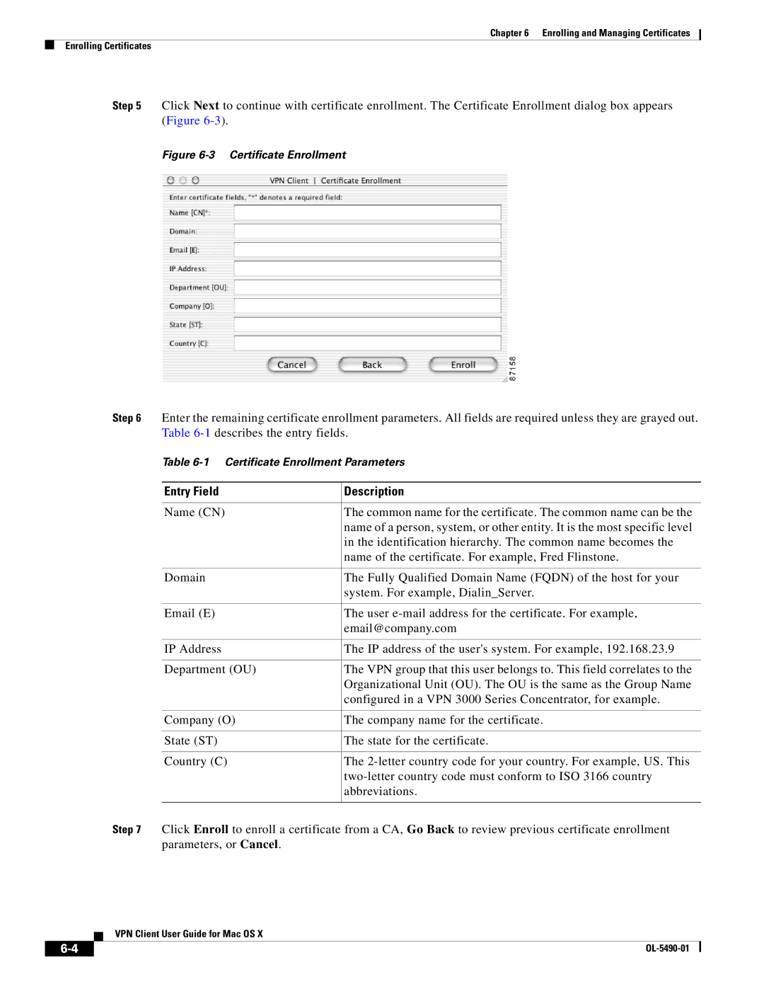 Cisco Systems OL-5490-01 manual Entry Field Description 