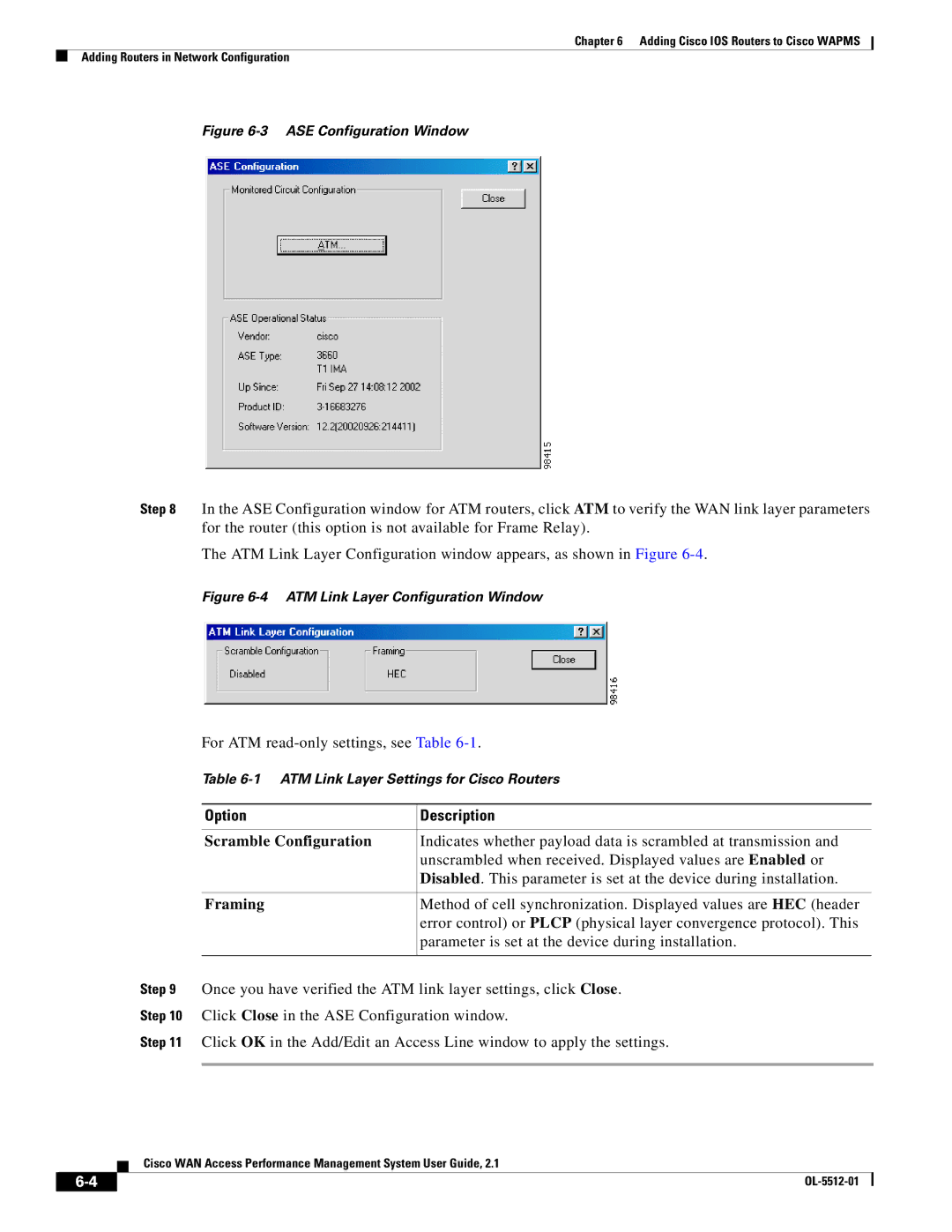 Cisco Systems OL-5512-01 manual Scramble Configuration, Framing 