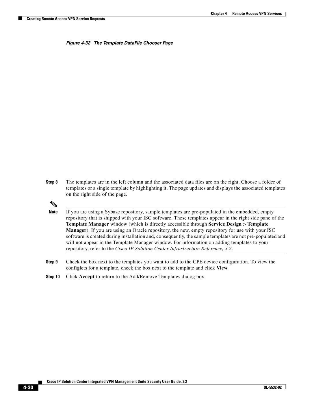 Cisco Systems OL-5532-02 manual The Template DataFile Chooser 