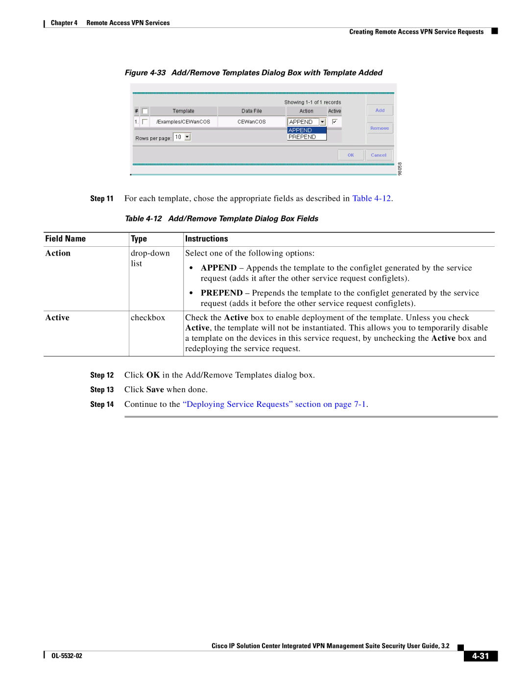 Cisco Systems OL-5532-02 manual Action, Active 