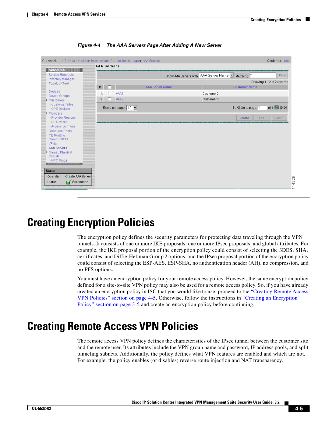 Cisco Systems OL-5532-02 manual Creating Encryption Policies 