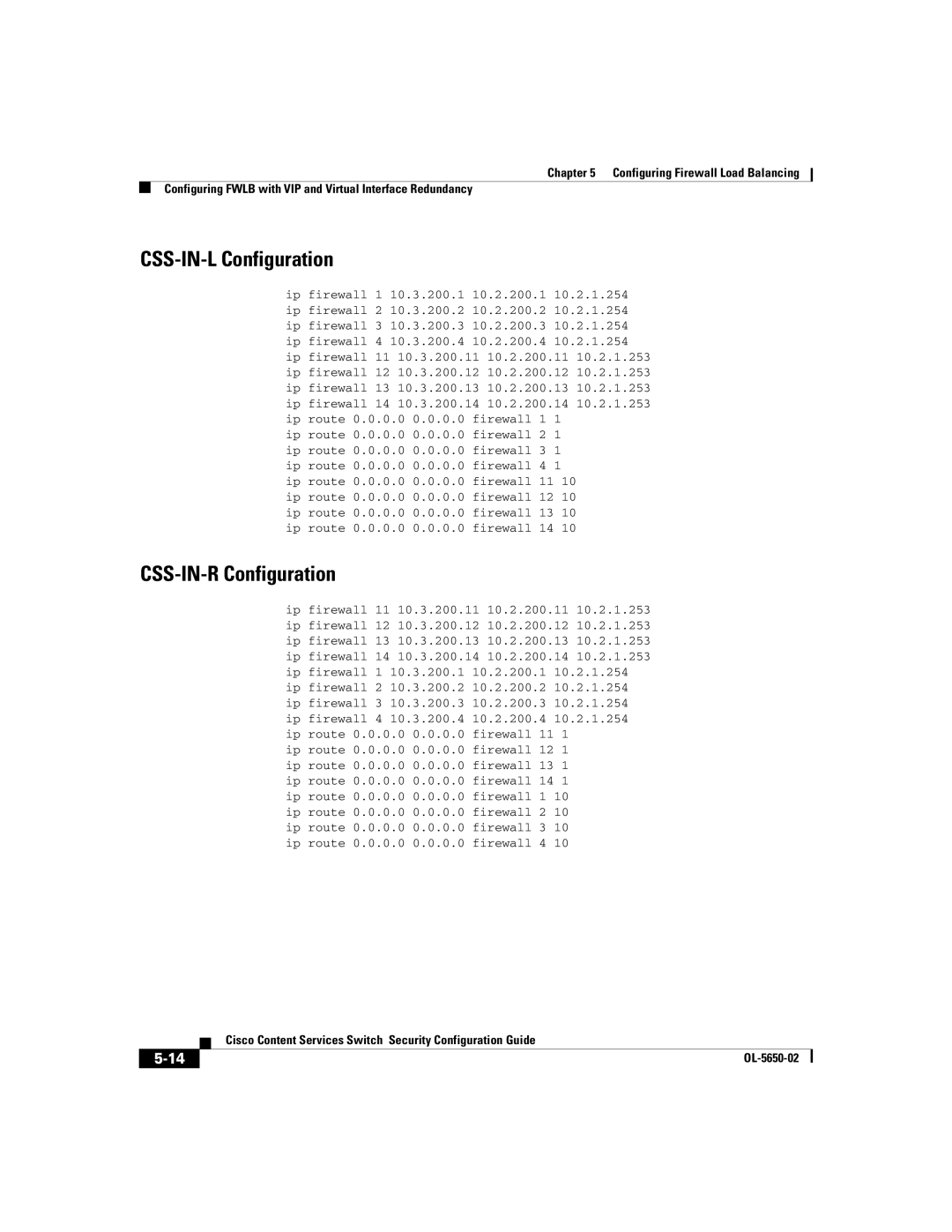 Cisco Systems OL-5650-02 manual CSS-IN-L Configuration 