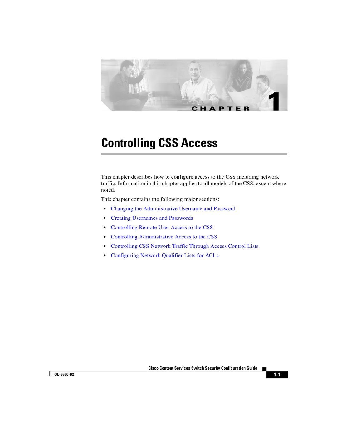 Cisco Systems OL-5650-02 manual Controlling CSS Access 