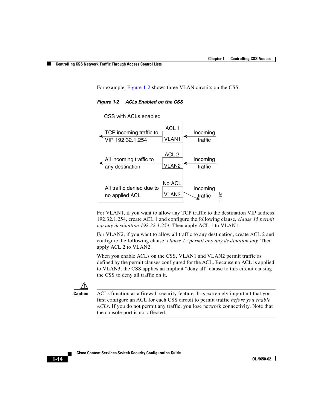 Cisco Systems OL-5650-02 manual Acl 