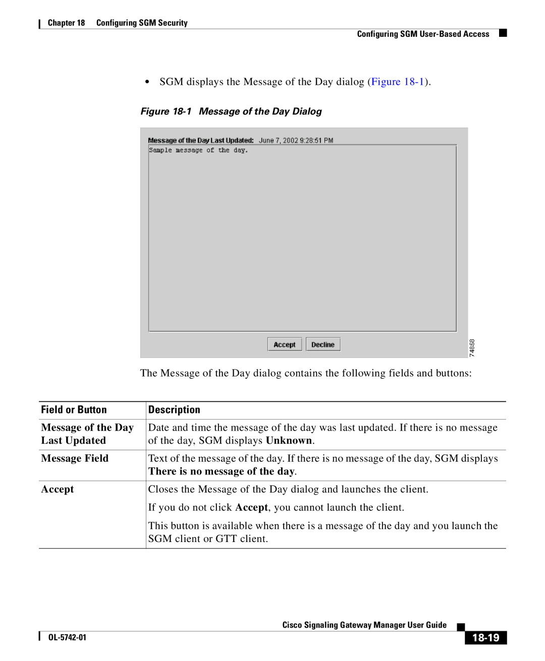 Cisco Systems OL-5742-01 manual 18-19 