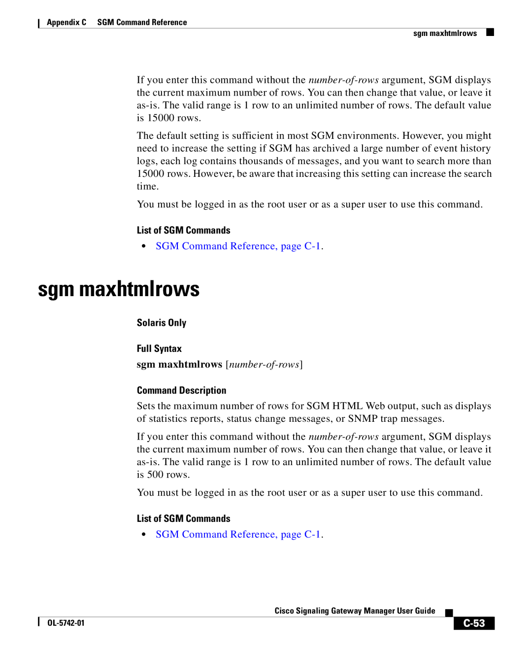Cisco Systems OL-5742-01 appendix Sgm maxhtmlrows number-of-rows 