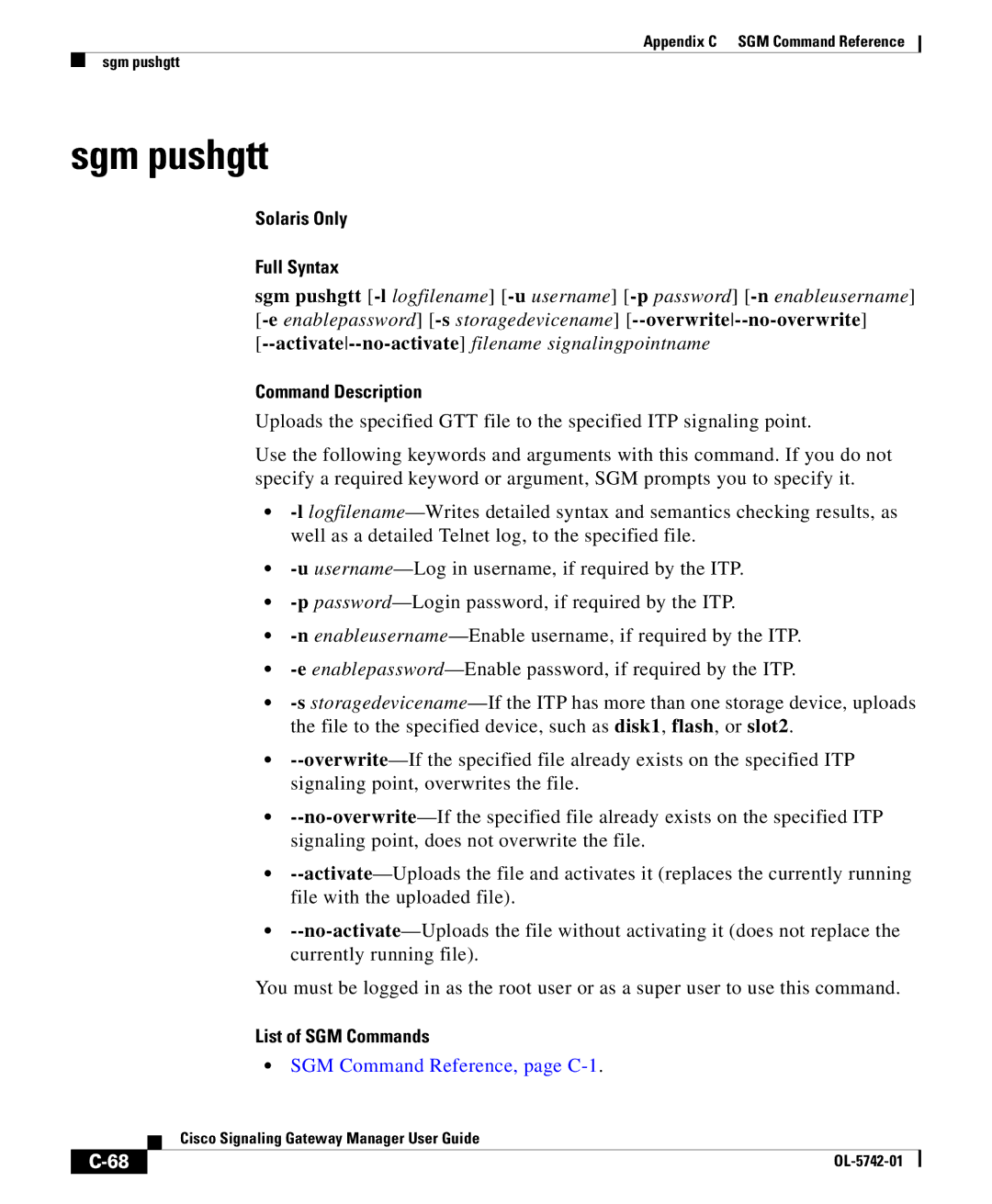 Cisco Systems OL-5742-01 appendix Sgm pushgtt 