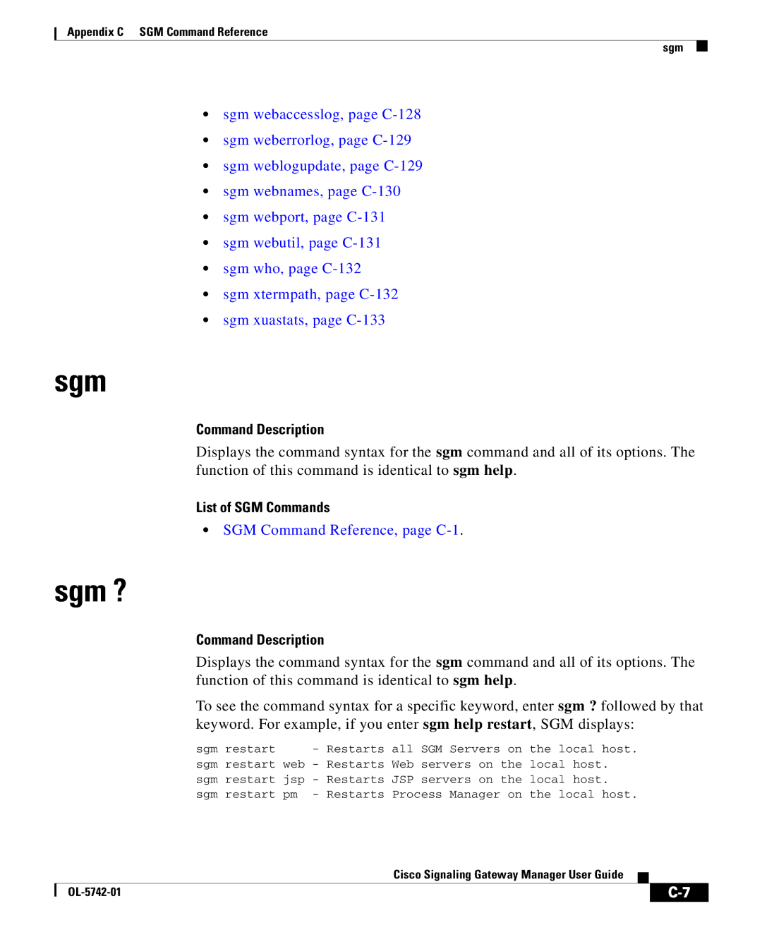 Cisco Systems OL-5742-01 appendix Sgm ? 