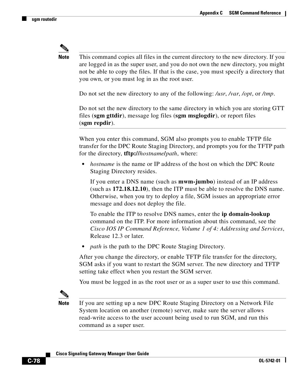 Cisco Systems OL-5742-01 appendix Sgm repdir 
