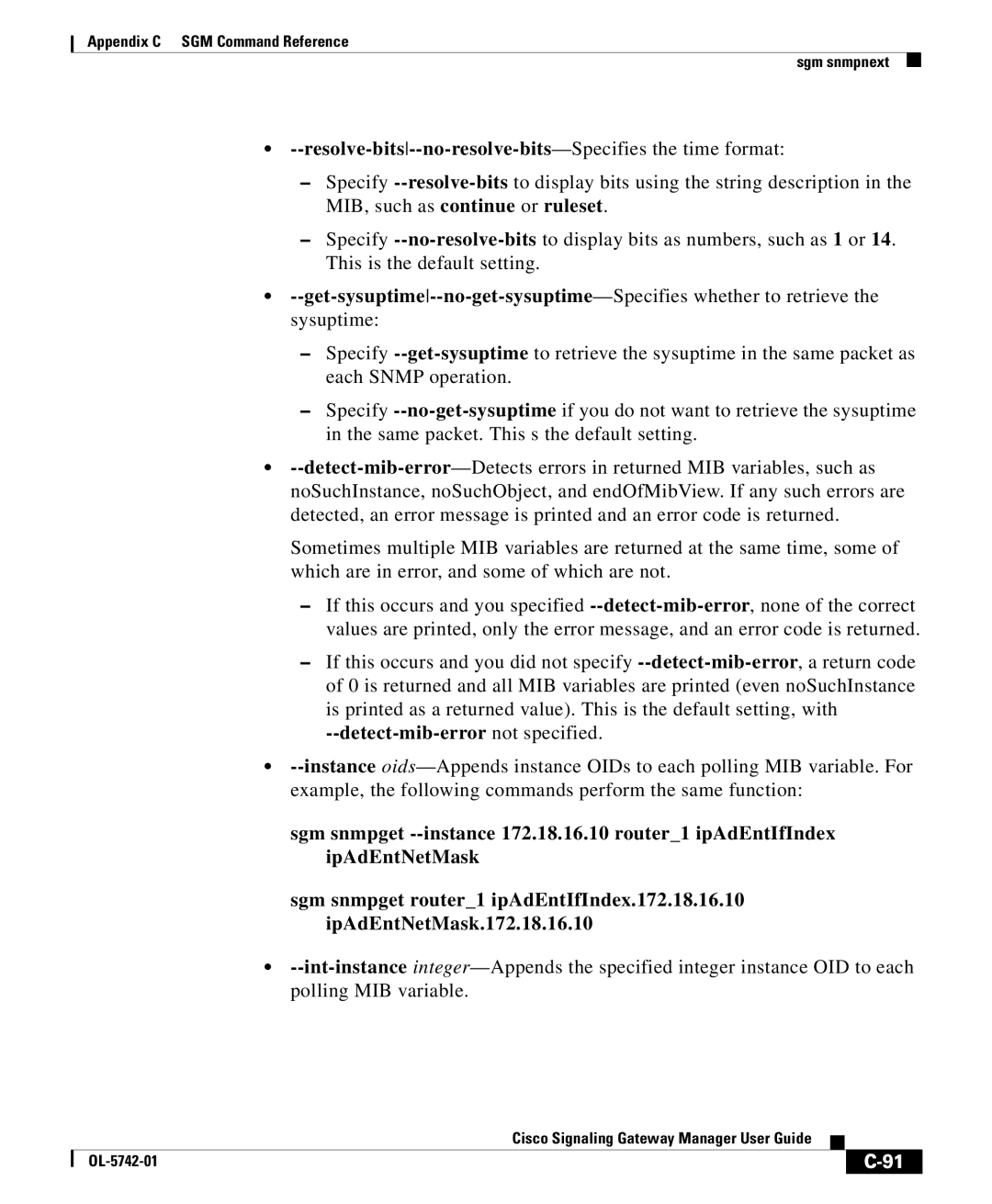 Cisco Systems OL-5742-01 appendix Resolve-bits--no-resolve-bits-Specifies the time format 