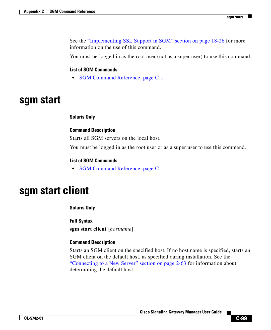 Cisco Systems OL-5742-01 appendix Sgm start client hostname 