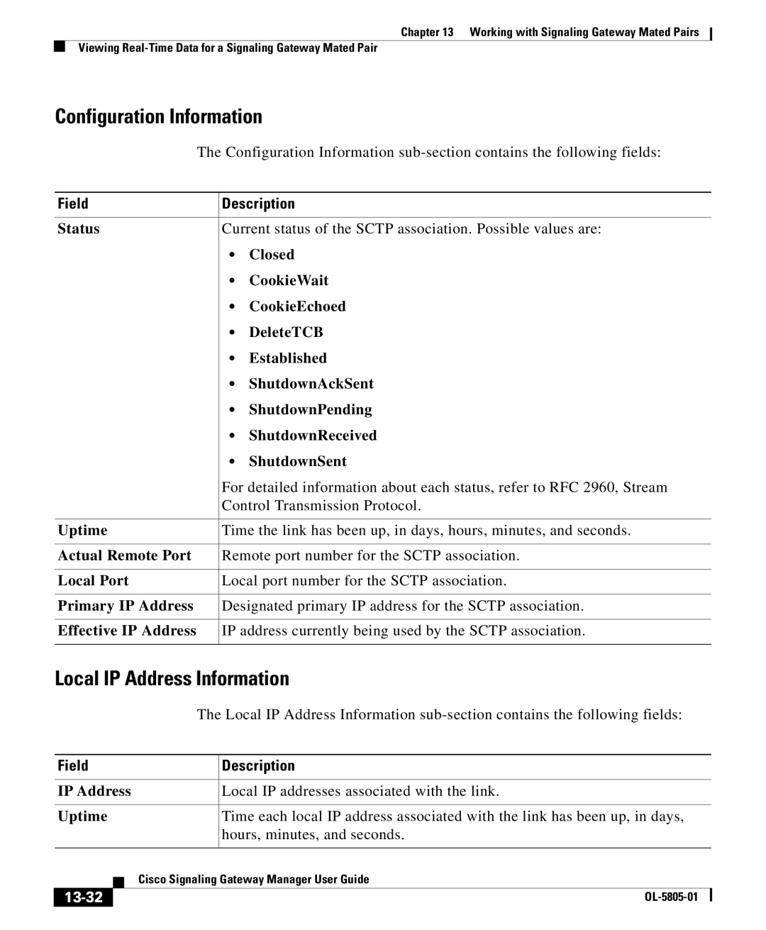 Cisco Systems OL-5805-01 manual Configuration Information, 13-32 