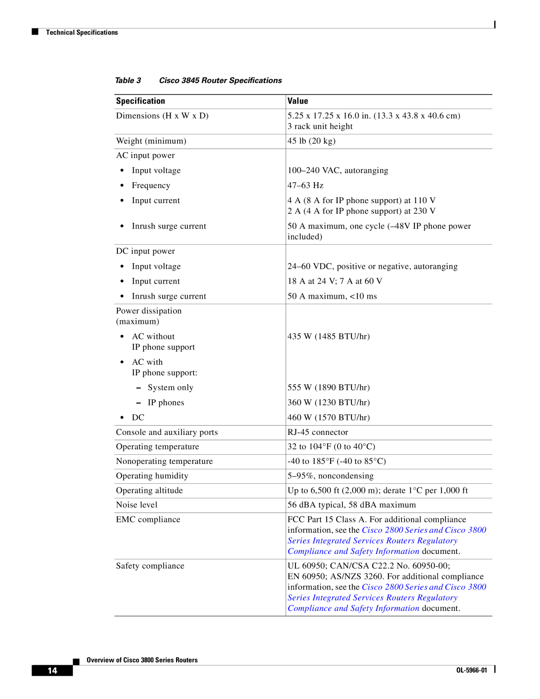 Cisco Systems OL-5965-01 warranty Information, see the Cisco 2800 Series and Cisco 