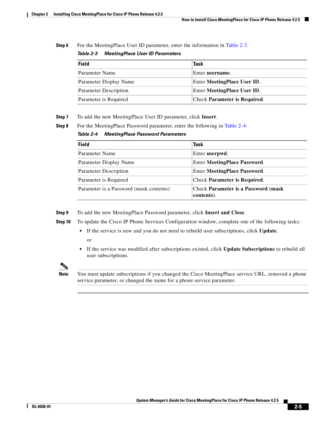 Cisco Systems OL-6030-01 manual Field Task 