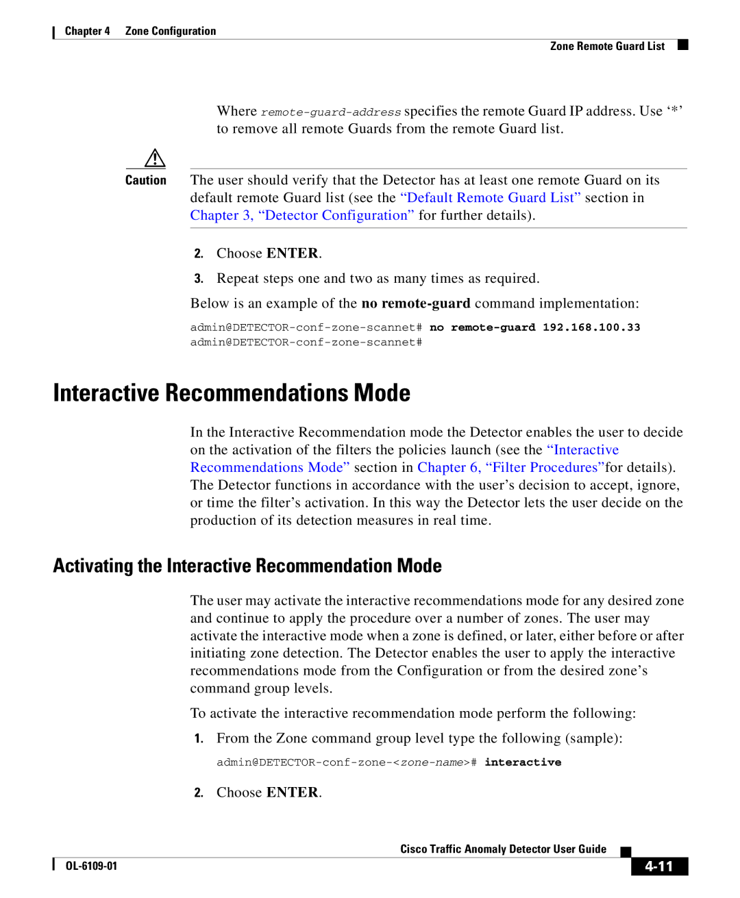 Cisco Systems OL-6109-01 manual Interactive Recommendations Mode, Activating the Interactive Recommendation Mode 