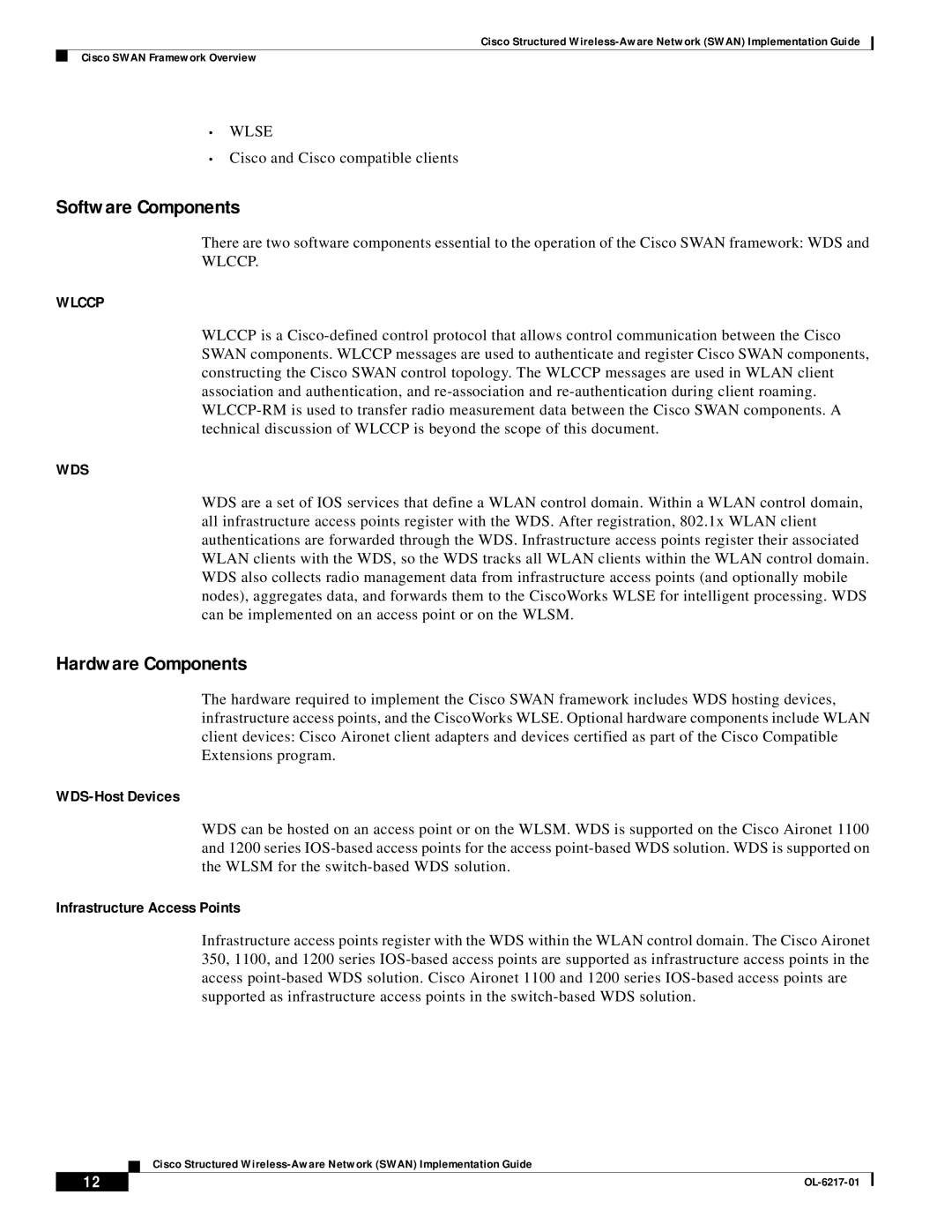 Cisco Systems OL-6217-01 manual Software Components, Hardware Components 