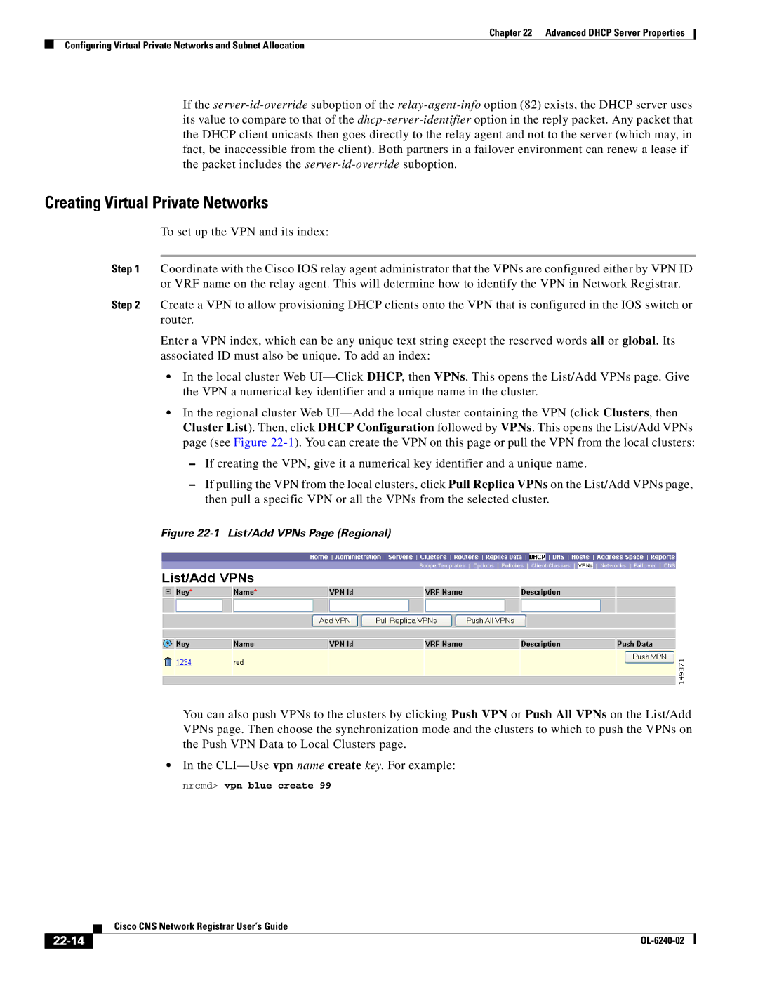 Cisco Systems OL-6240-02 manual Creating Virtual Private Networks, 22-14 