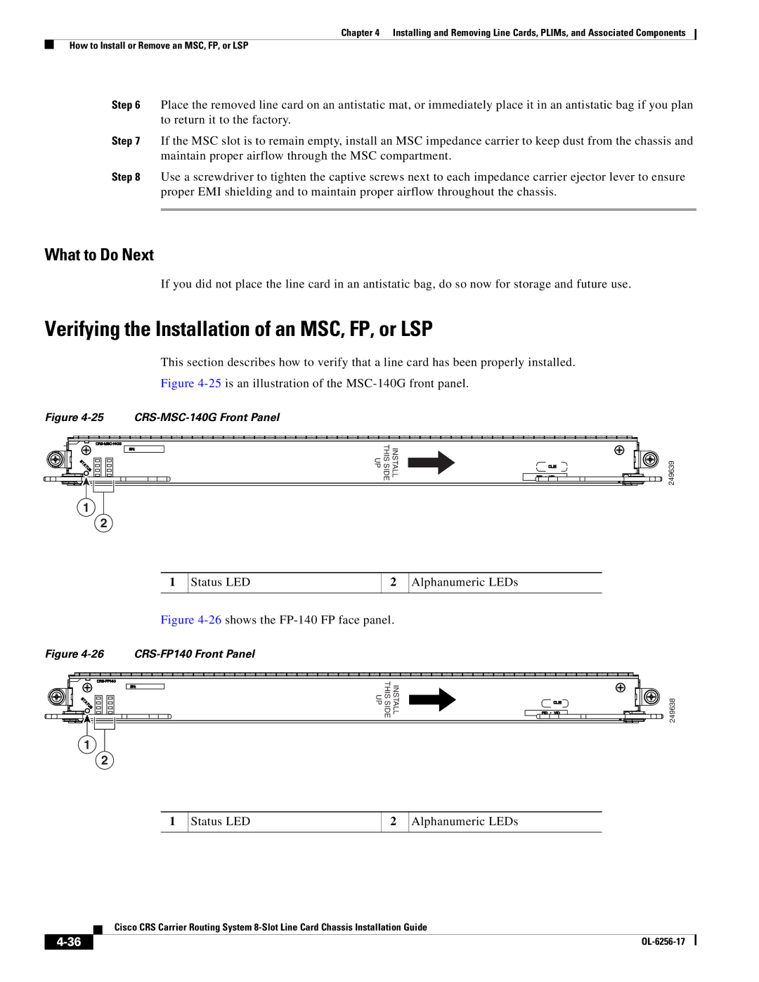 Cisco Systems OL-6256-17 manual Verifying the Installation of an MSC, FP, or LSP 