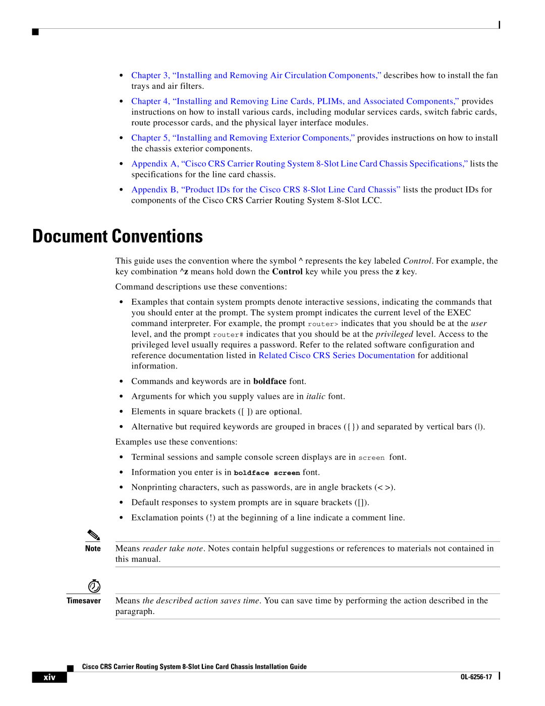 Cisco Systems OL-6256-17 manual Document Conventions 