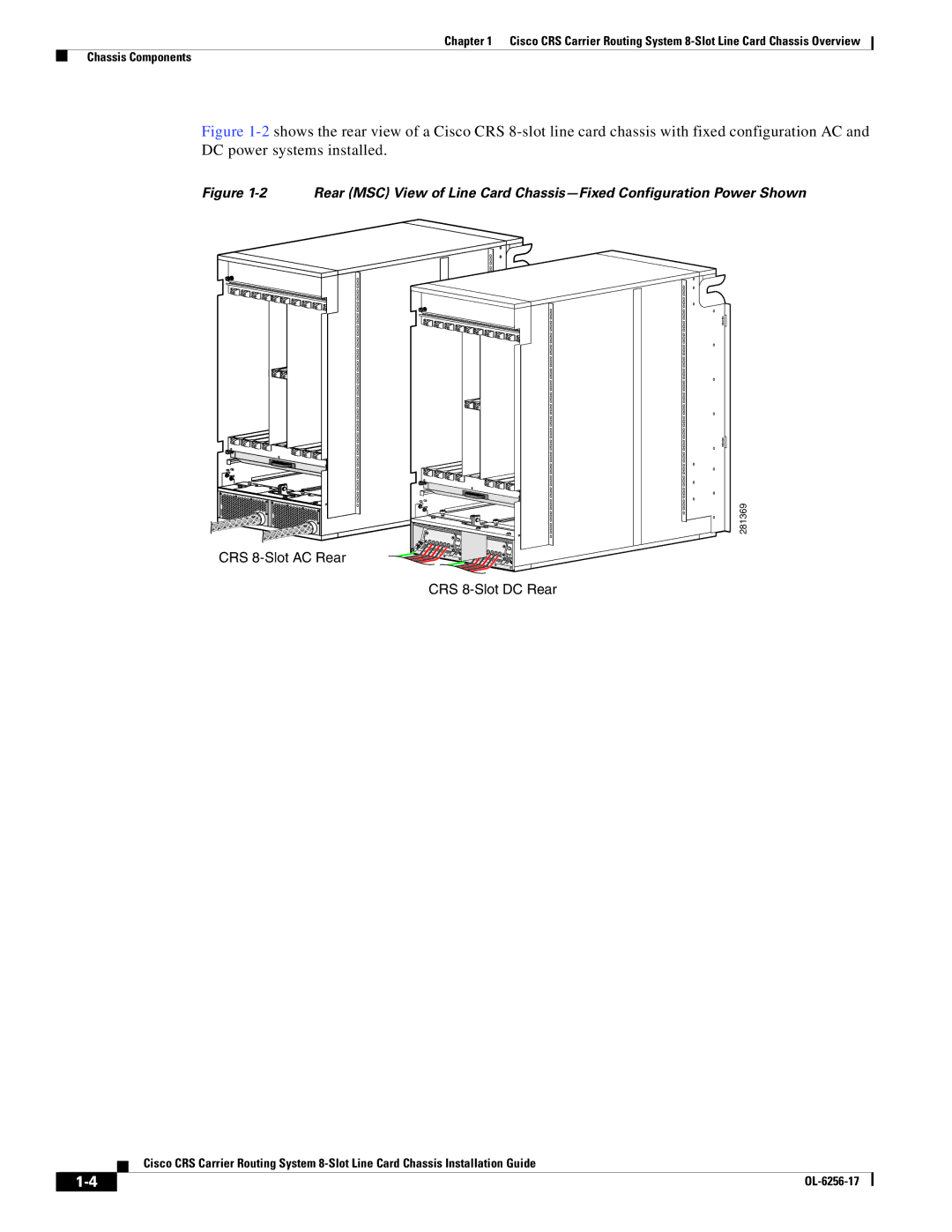 Cisco Systems OL-6256-17 manual CRS 8-Slot AC Rear CRS 8-Slot DC Rear 