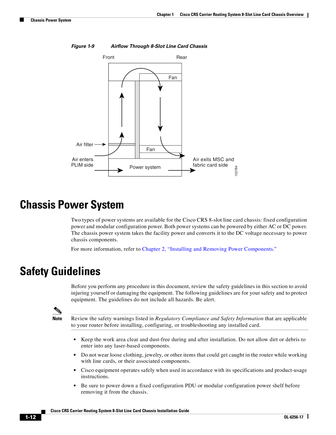 Cisco Systems OL-6256-17 manual Chassis Power System, Safety Guidelines 