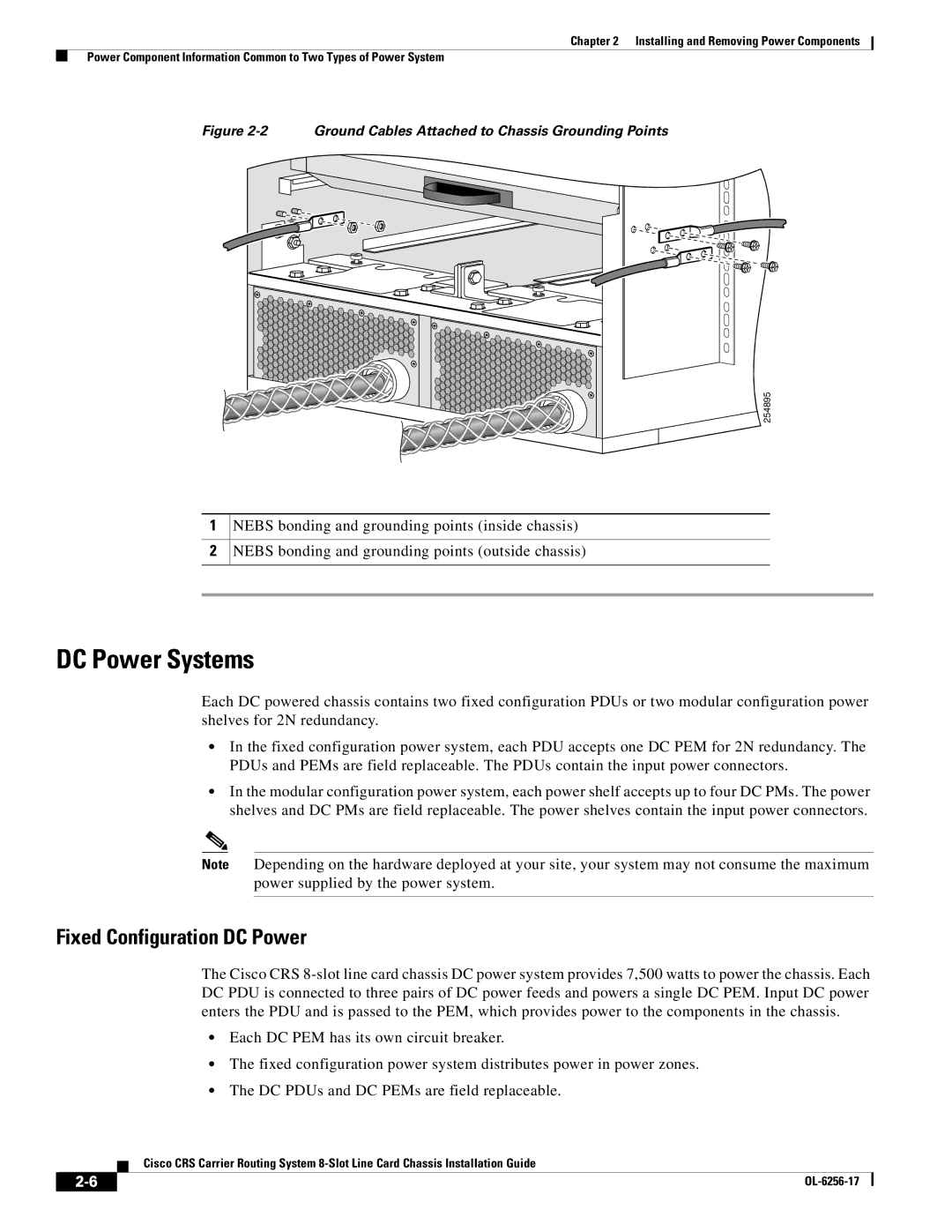 Cisco Systems OL-6256-17 manual DC Power Systems, Fixed Configuration DC Power 