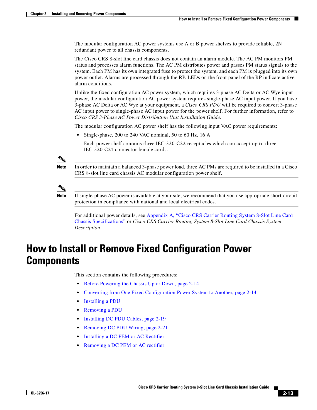 Cisco Systems OL-6256-17 manual This section contains the following procedures 