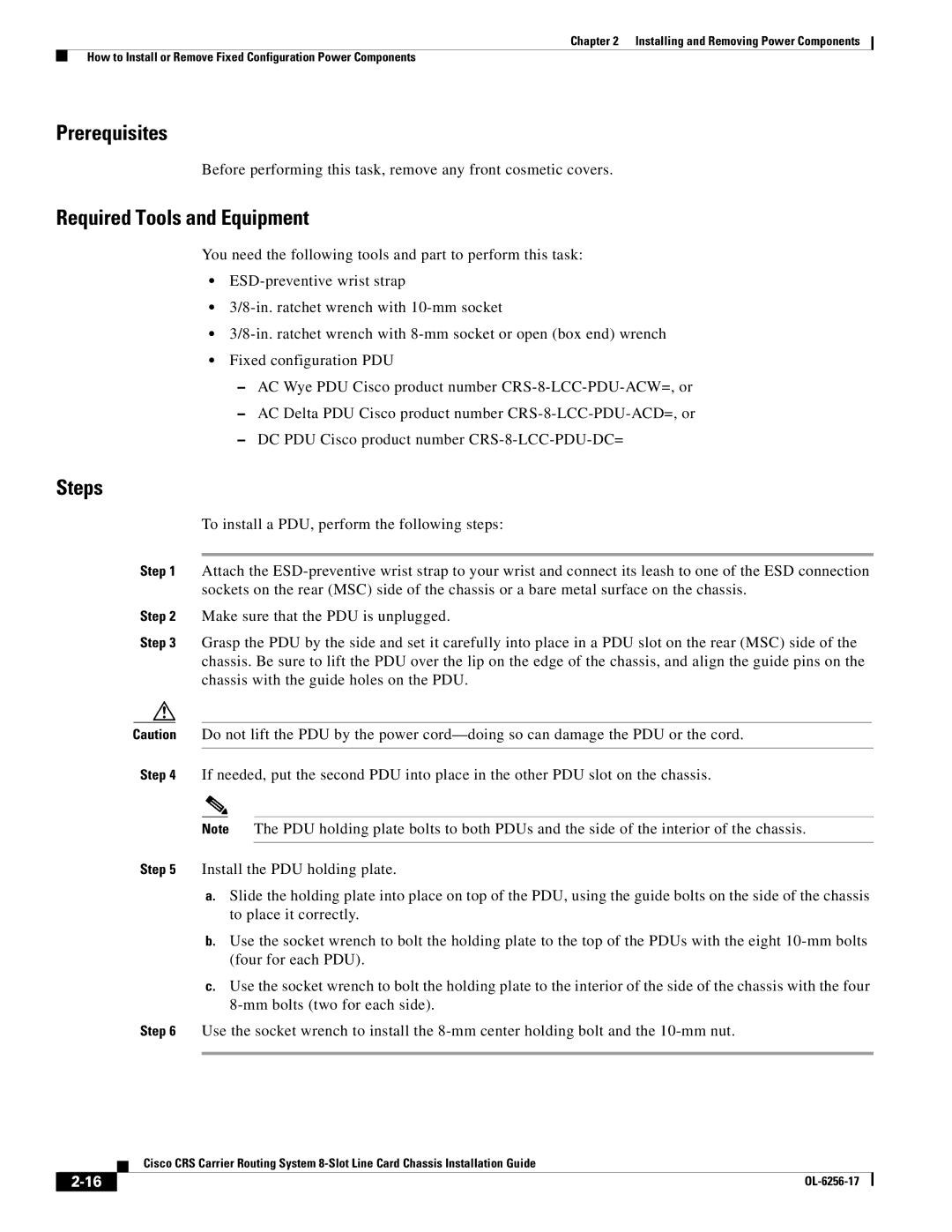 Cisco Systems OL-6256-17 manual Prerequisites 