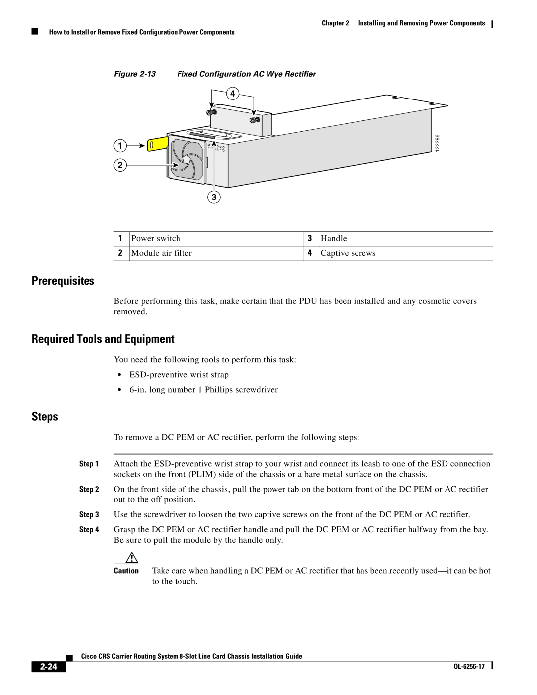 Cisco Systems OL-6256-17 manual Fixed Configuration AC Wye Rectifier 