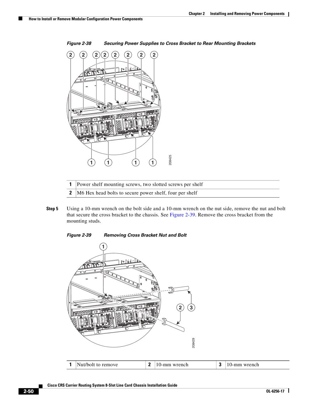 Cisco Systems OL-6256-17 manual Nut/bolt to remove Mm wrench 