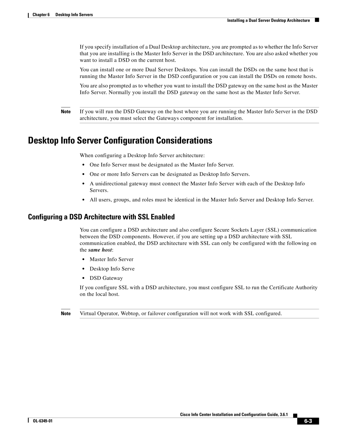 Cisco Systems OL-6349-01 Desktop Info Server Configuration Considerations, Configuring a DSD Architecture with SSL Enabled 