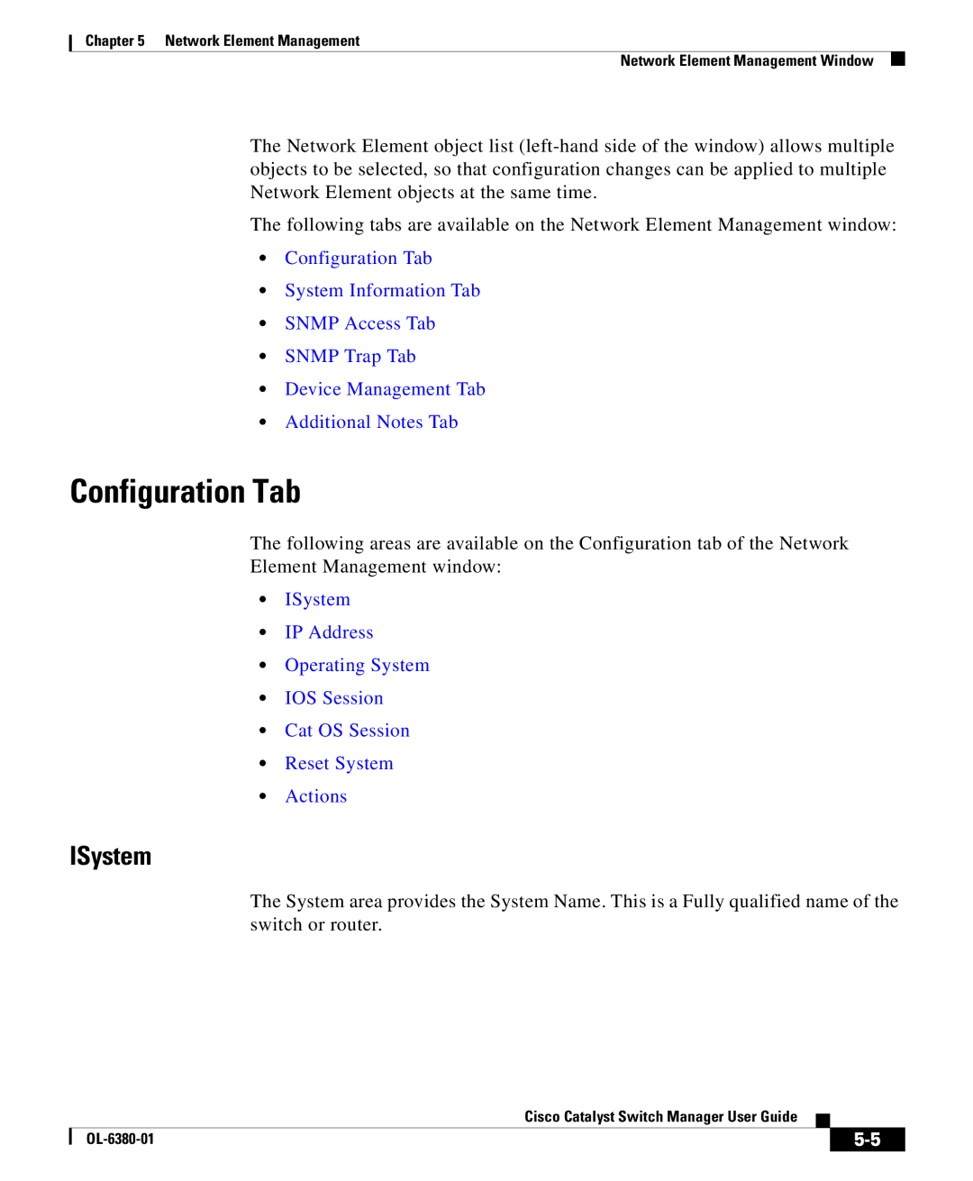 Cisco Systems OL-6380-01 manual Configuration Tab, ISystem 