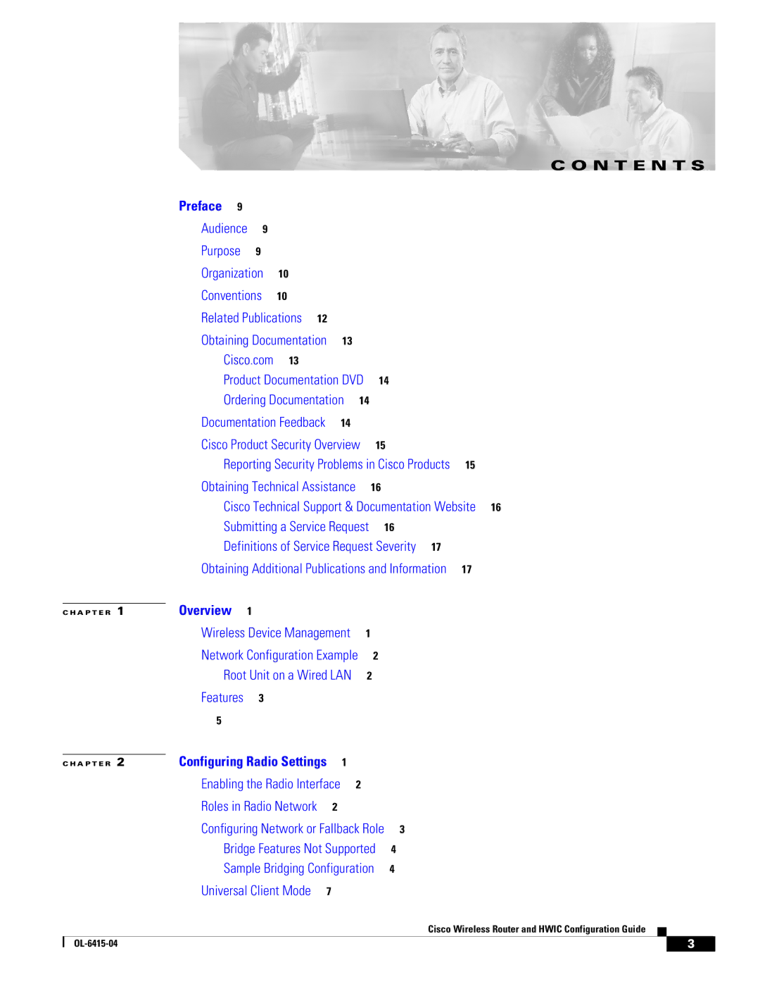 Cisco Systems OL-6415-04 manual N T E N T S 