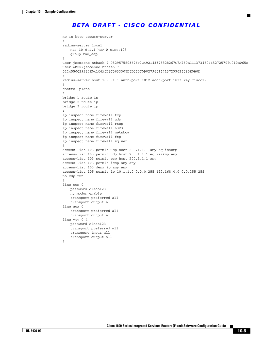 Cisco Systems OL-6426-02 manual 10-5 