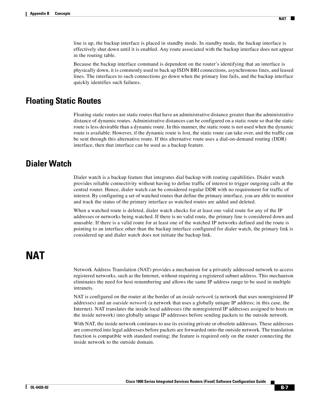 Cisco Systems OL-6426-02 manual Nat 