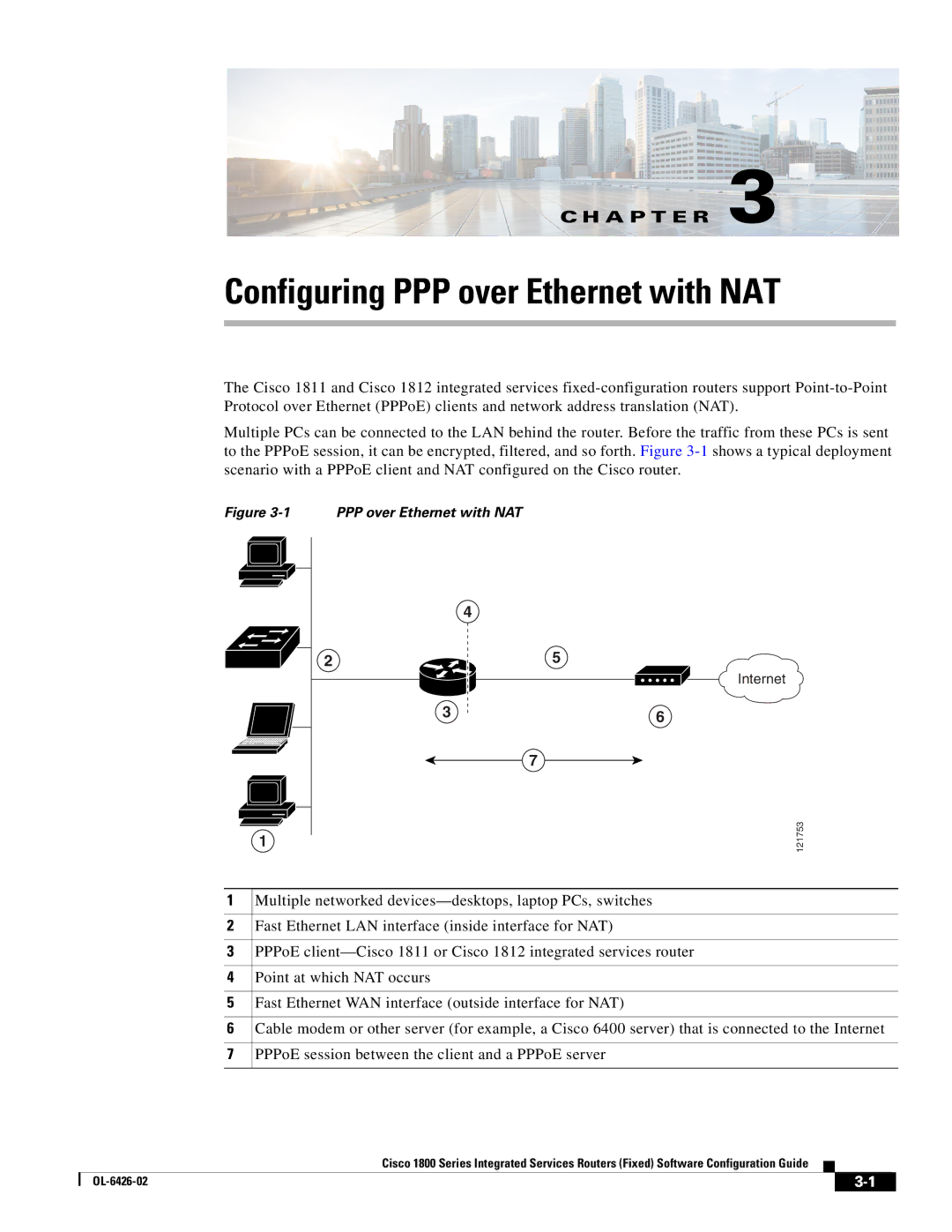 Cisco Systems OL-6426-02 manual Configuring PPP over Ethernet with NAT 